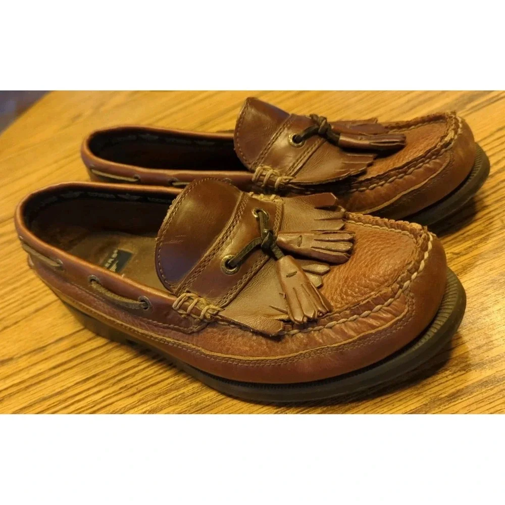 Vintage Dockers Men's Brown Color Size 8.5 M Boat‎ Loafers Moccasin With Tassels